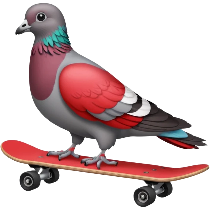 Create a pigeon on a red skateboard emoji