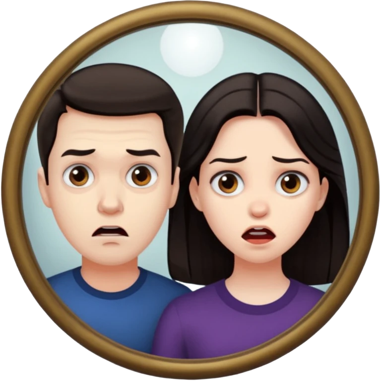 Spooky Man  in mirror behind woman emoji