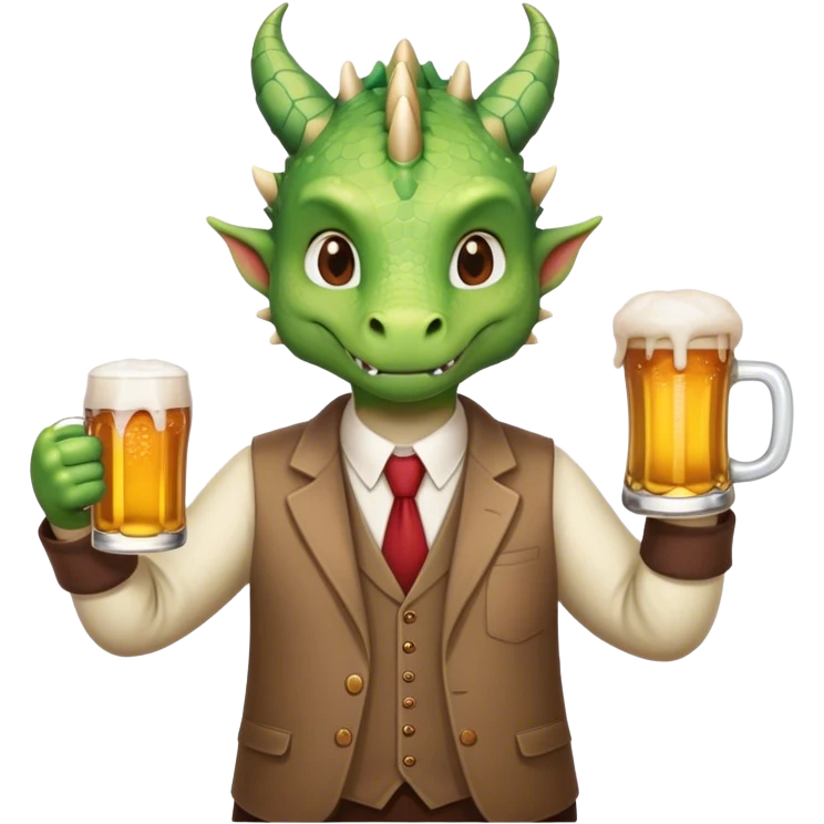 dragon teacher with a beer and a cute outfit emoji