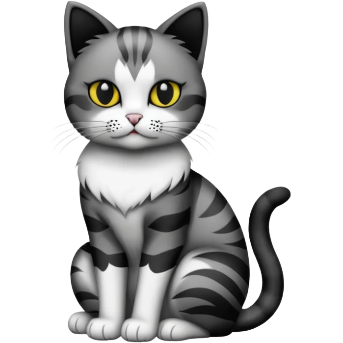 full body of cat having tattoo, front view emoji