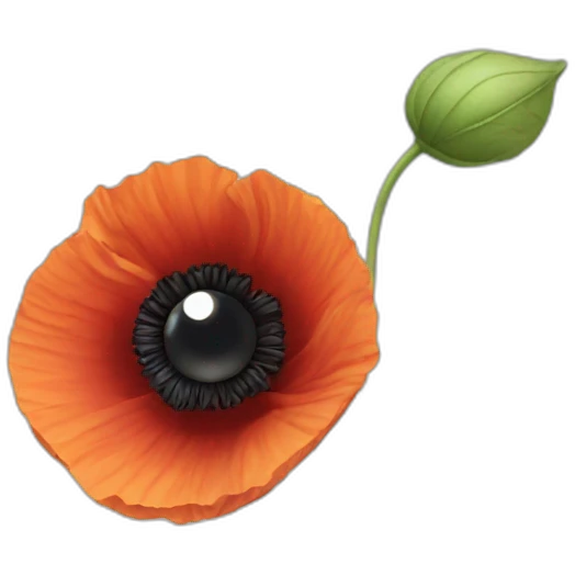poppy flower with eyes emoji