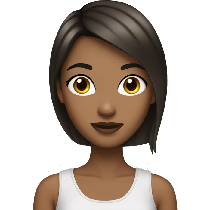Girl with lashes and straight brunette hair  emoji