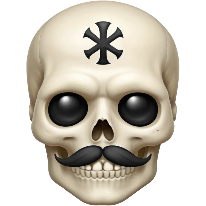 A skull with Hitler's moustache emoji