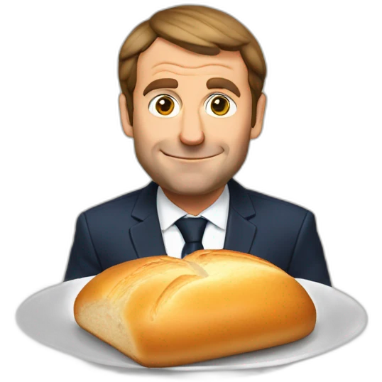 macron pooping bread emoji