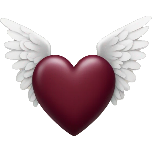 Burgundy heart with wings emoji