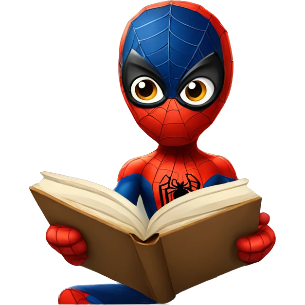 Cute Spiderman reading a book  emoji