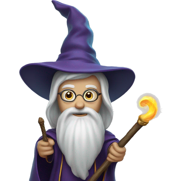 Wizard with magic stick emoji