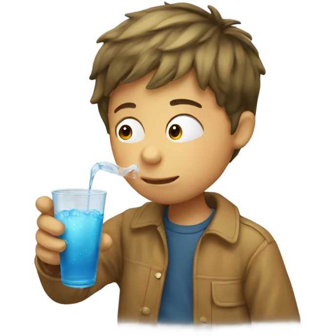 Boy drinking bubble  emoji