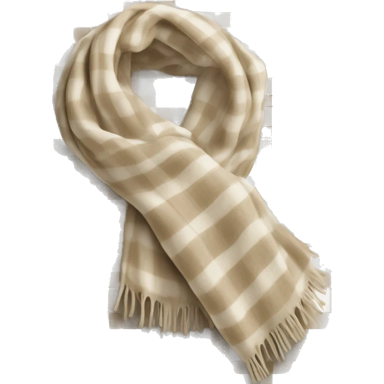 scarf in beige and white plaid emoji