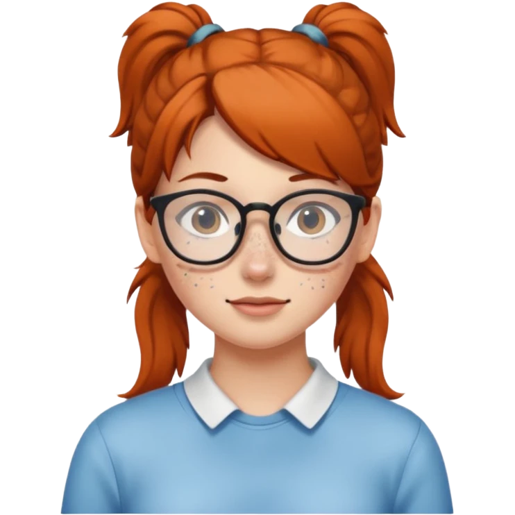 Ponytail Girl with Glasses emoji