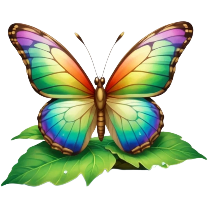 rainbow butterfly on river bank emoji