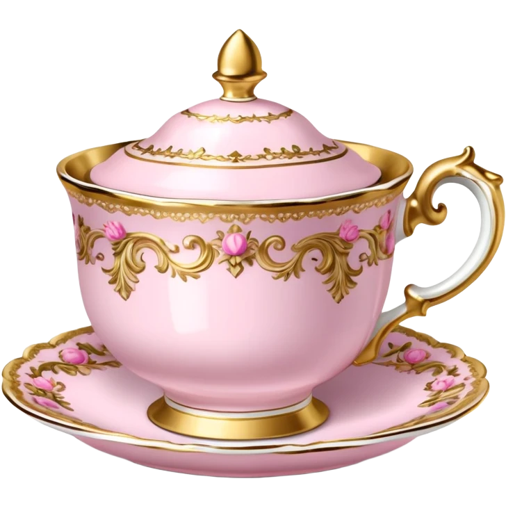  Vintage ornate rococo pale pink tea cup emoji