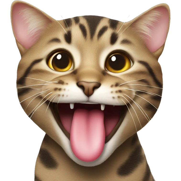 cat sticking out tongue from side of mouth happy emoji