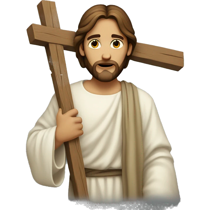 Jesus Christ, holding a cross emoji