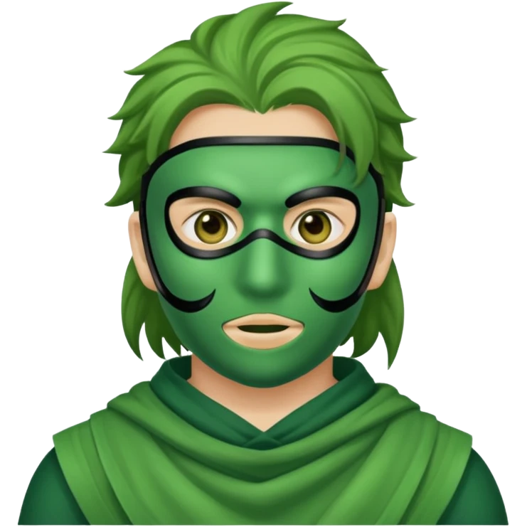 Green mask on face  emoji