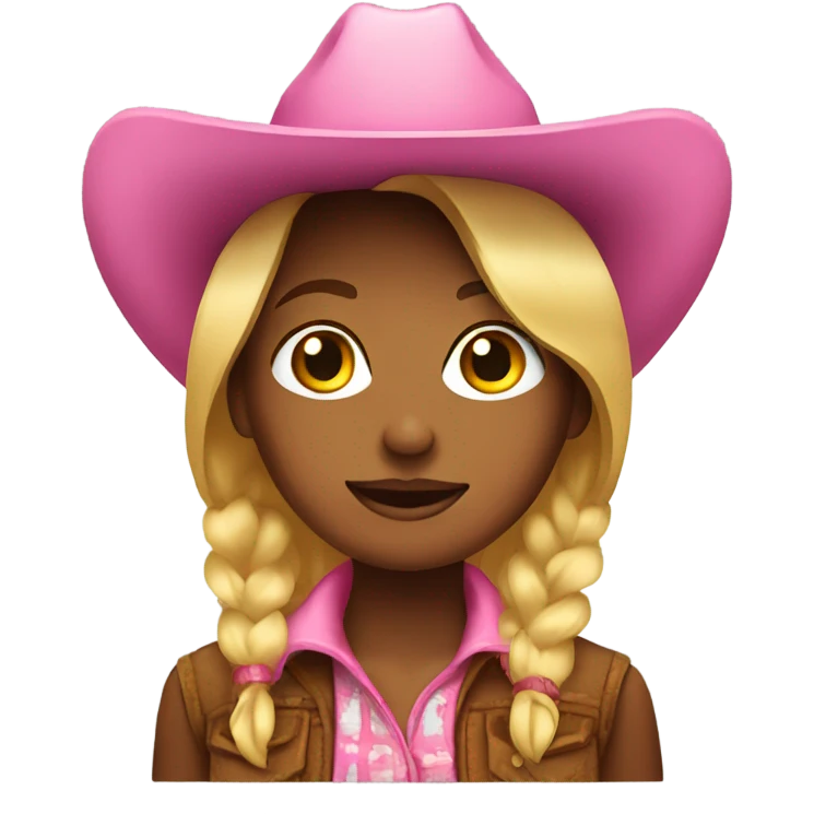 Cowgirl with a pink hat emoji
