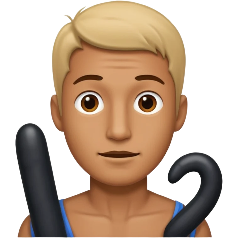 a man with a black penis emoji