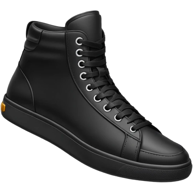 an ios genmoji for a black mid top sneakers emoji