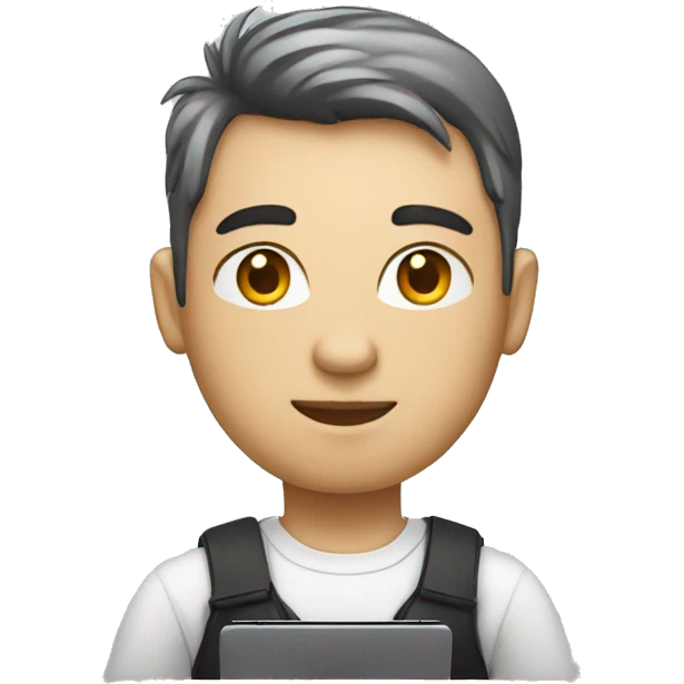 software engineer with apple laptop has white skin emoji