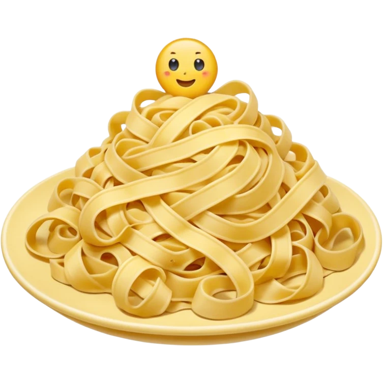 tagliatelle pasta uncooked loose nest or small pile warm yellow soft flour-dusted surface long flat ribbons gentle curls natural irregularity no plate sauce or garnish soft lighting emoji scale emoji