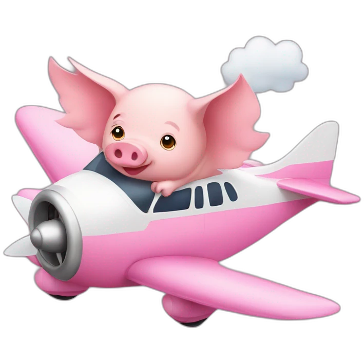 Flying pig in a plane emoji