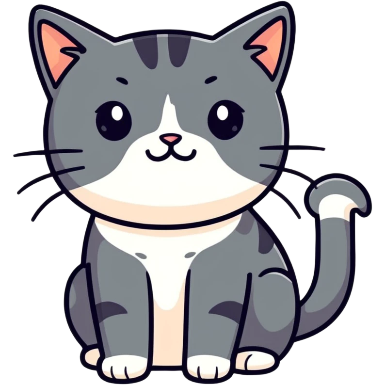 cute cat sticker style emoji
