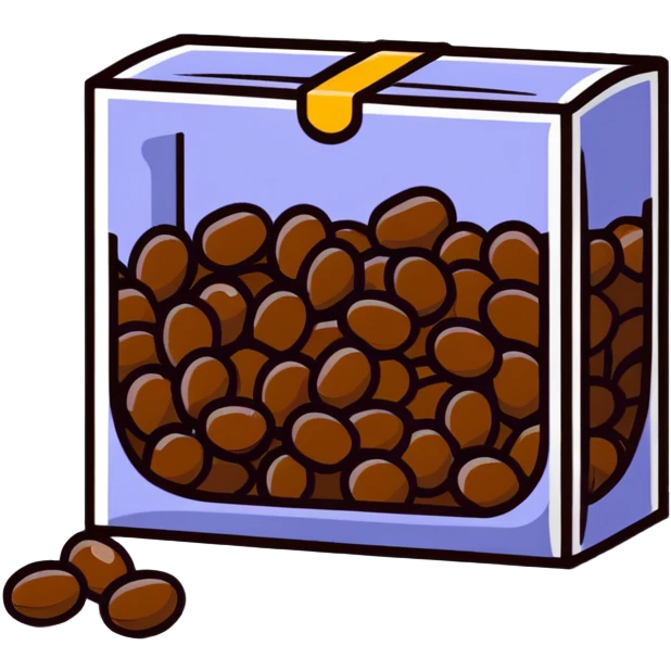 cartoon box of raisins with some raisins visible emoji