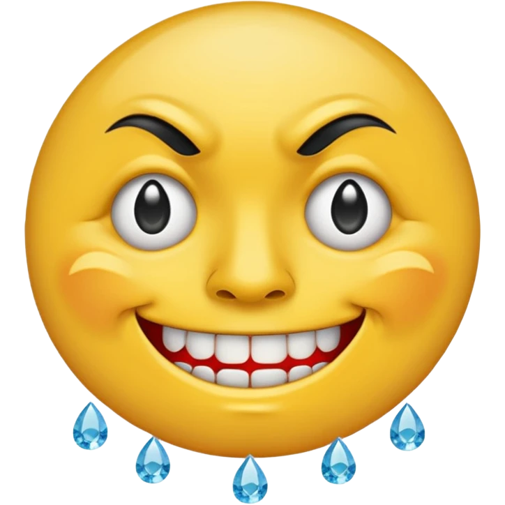 circular yellow grimacing face emoji with diamond plated teeth and a teardrop tattoo underneath the corner of his eye emoji