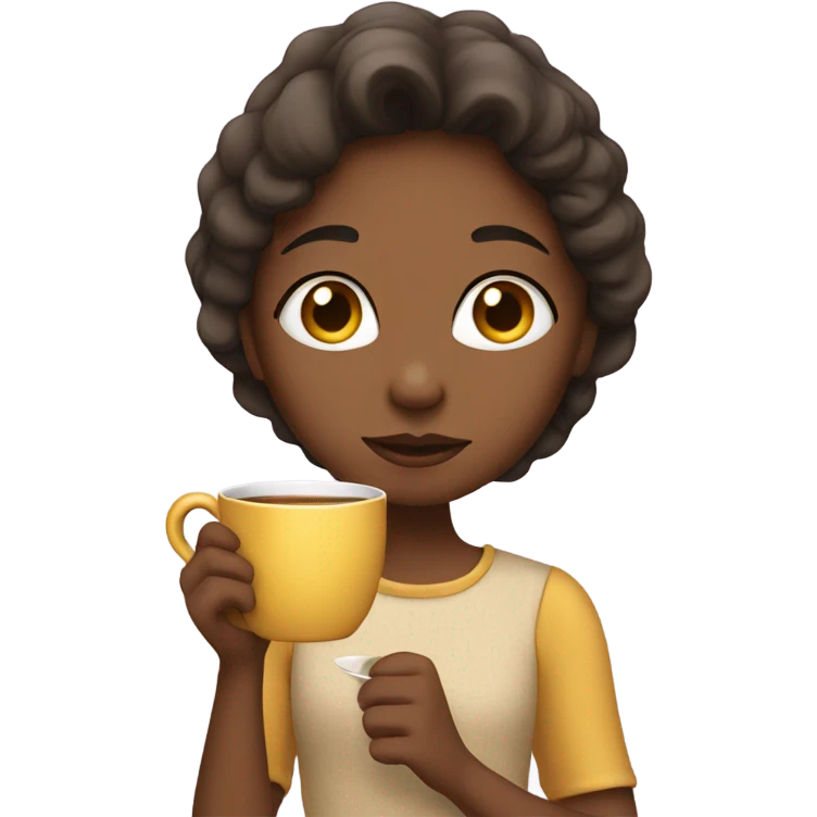 Girl sipping tea emoji