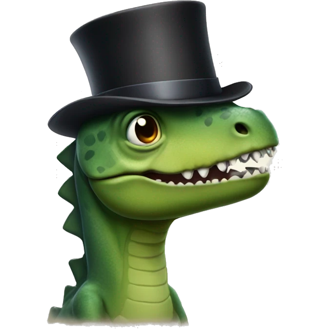 dinosuar with a top hat emoji