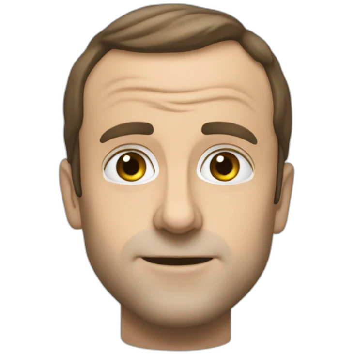 Macron qui fixe avec un regard de haine emoji