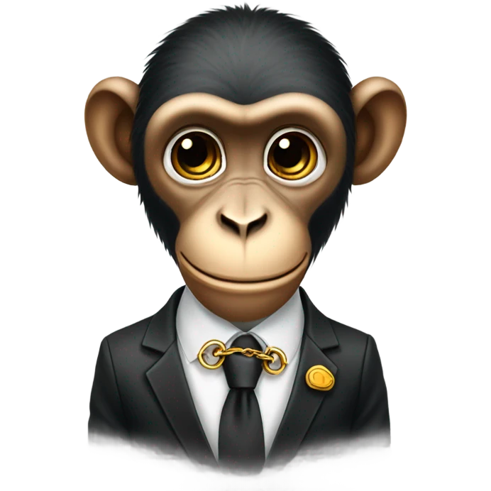 Monkey dressed in a suit with grills and chains on  emoji