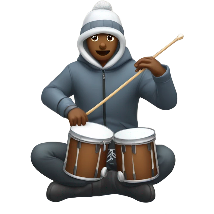 Drummer in the snow emoji