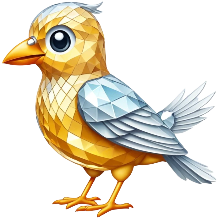 Bird made of diamonds emoji