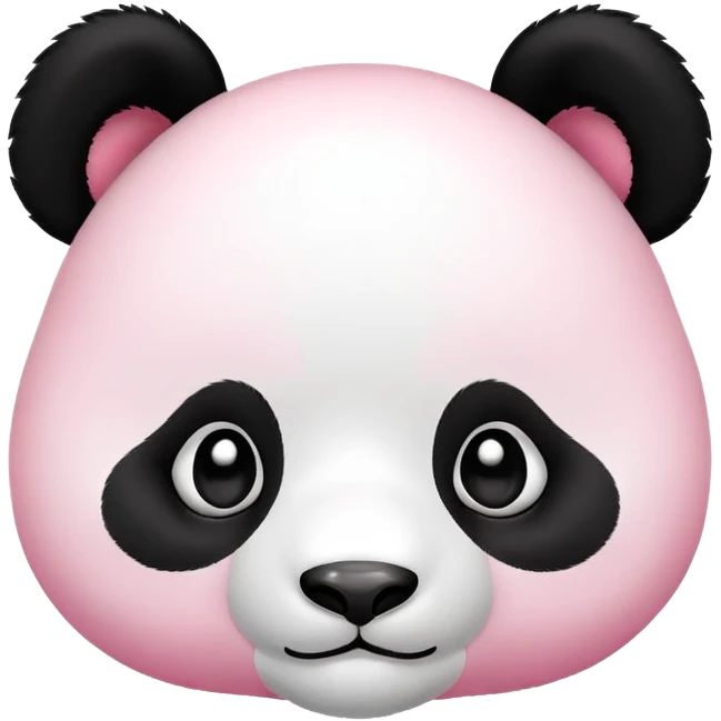 A cute little panda with symmetrical pink round cheeks emoji