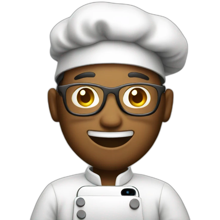chef with phone emoji