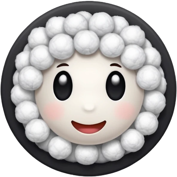 Soft fluffy balls of cotton without any faces on it emoji