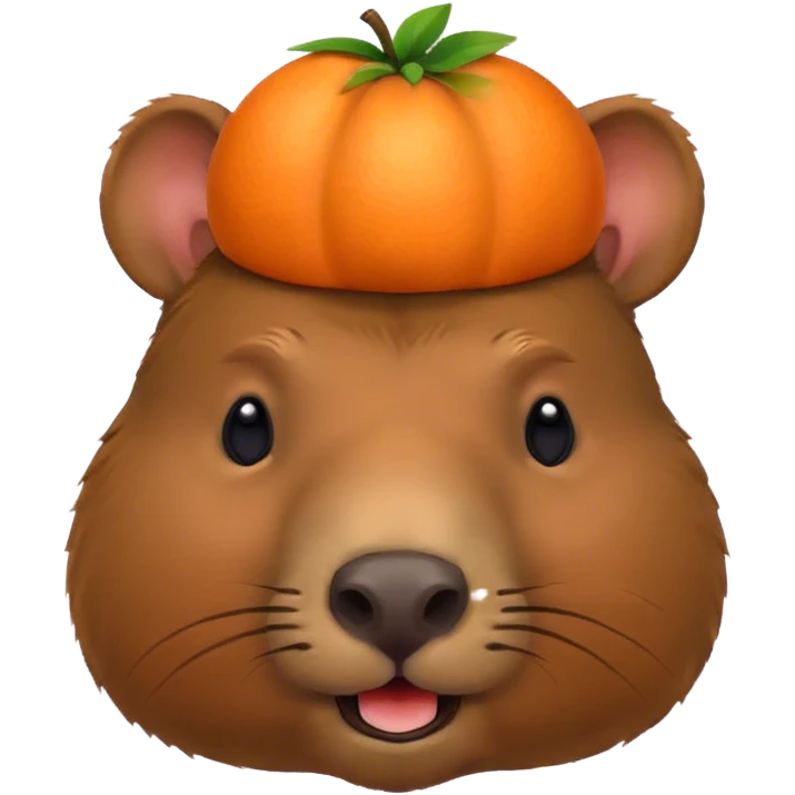 Capibara con naranja en la cabeza  emoji