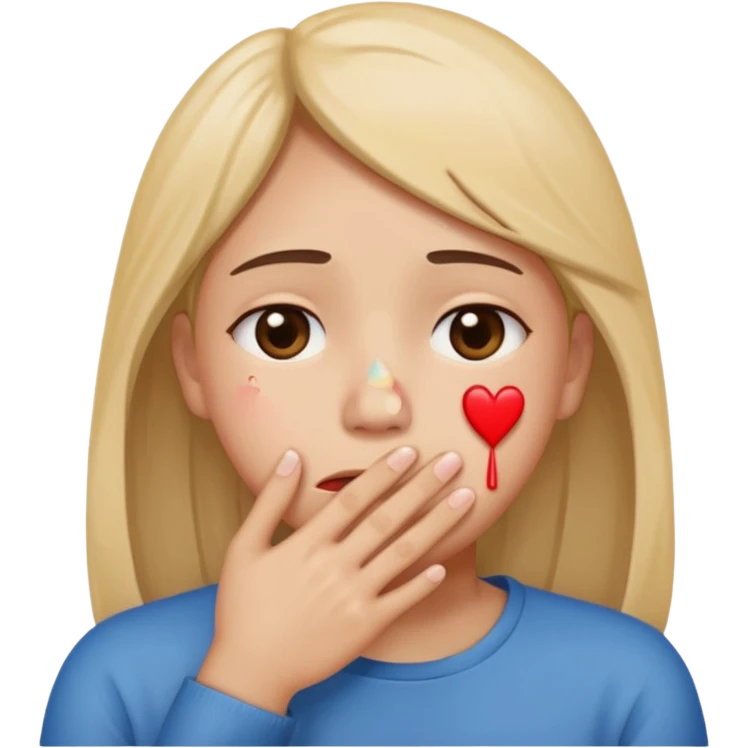 Has un emoji con carita como si quisiera llorar y con corazones por un lado y tapándose la boca emoji