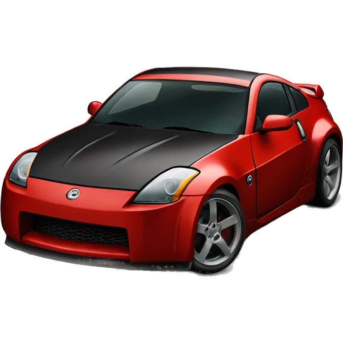 Red 350z black hood  emoji