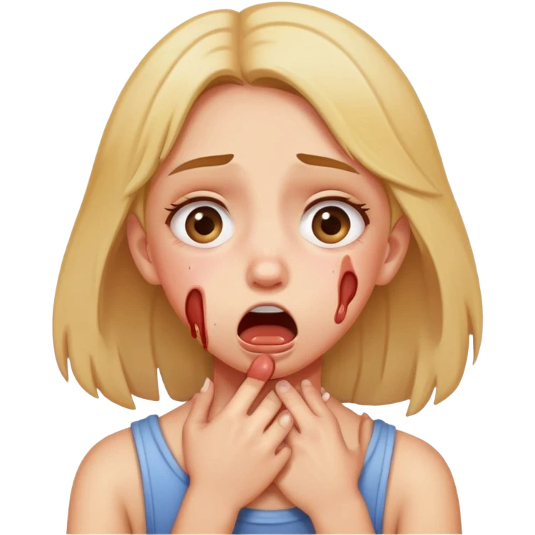 Girl crashing out choking emoji emoji