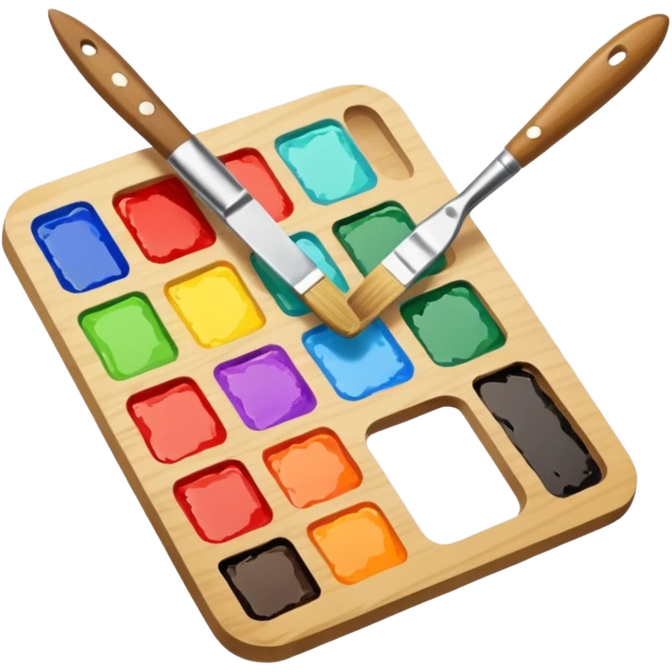 brush and palette knife emoji