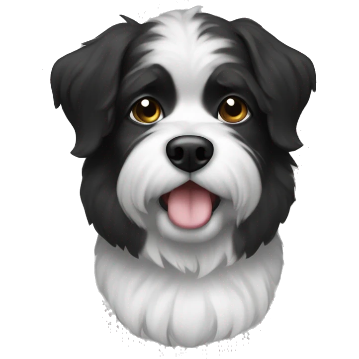 Small black and white shitzhu emoji