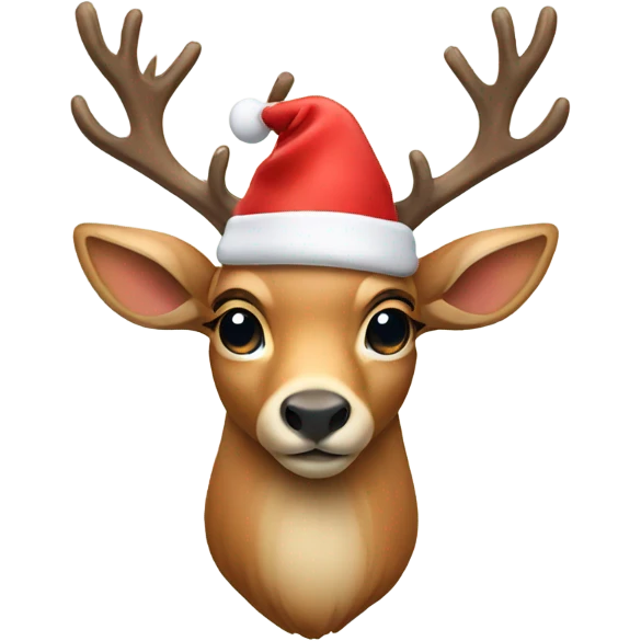 Deer with Xmas hat emoji