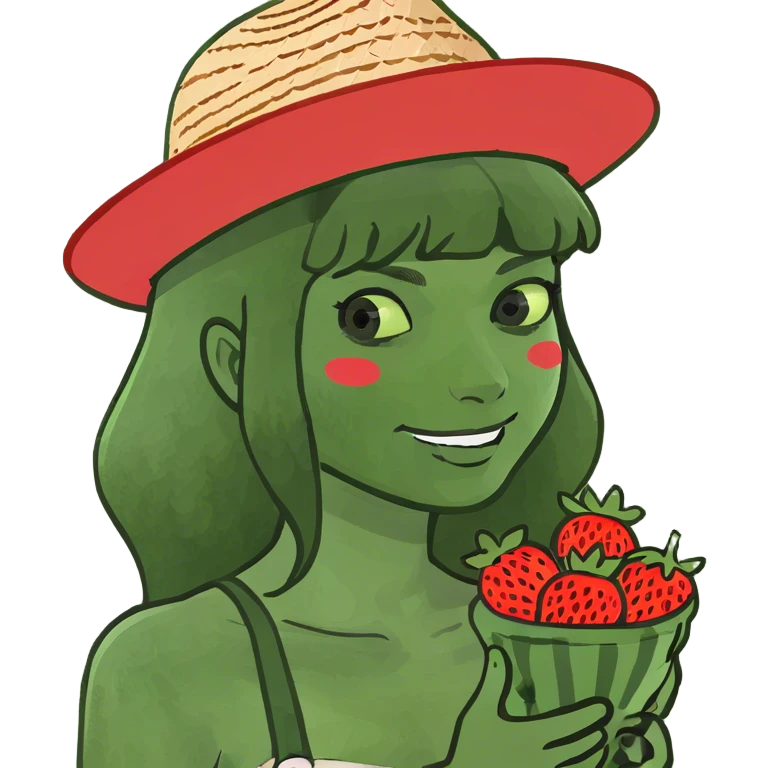 Girl with strawberries  emoji