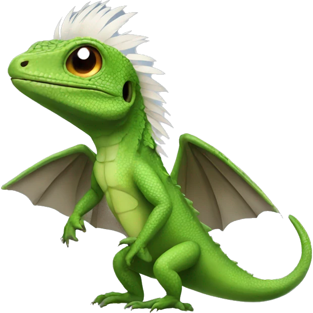 Lizard with feather wings emoji