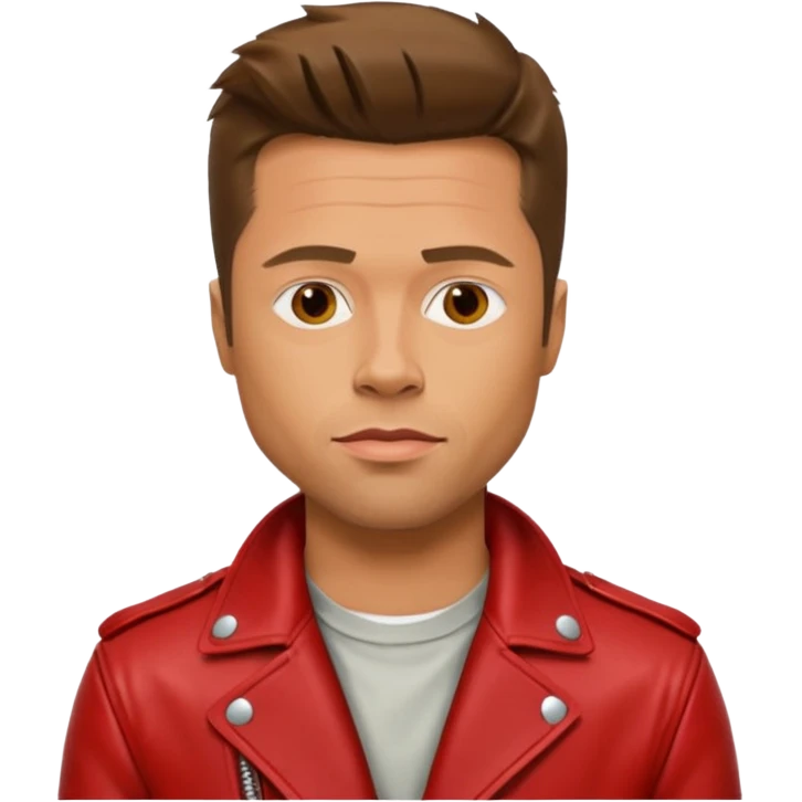 tyler durner personaje pelicula fight club con campera roja, brad pitt emoji