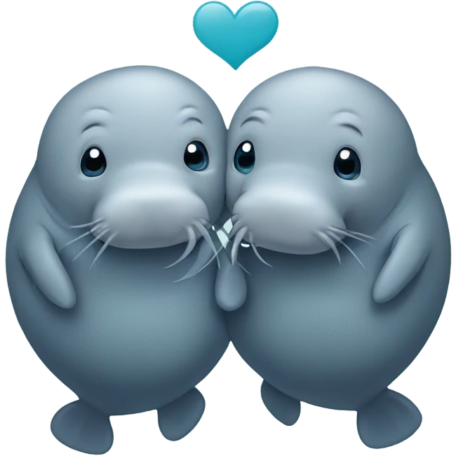 Manatees in love emoji