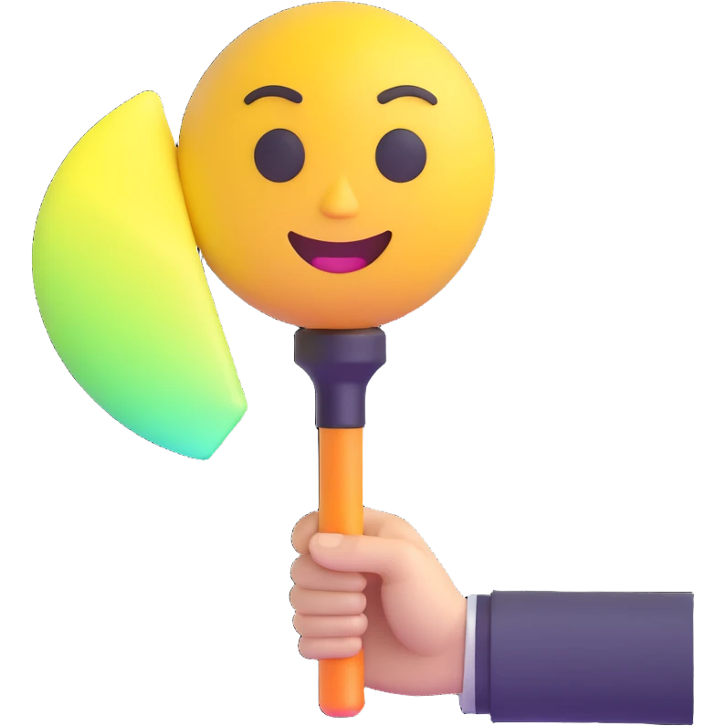 healthy and strong BLACKPINK fan in 3D emoji style, energetic pose, holding a BLACKPINK lightstick, glossy and playful emoji