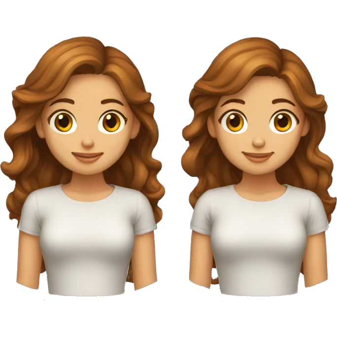 una chica de pelo marron ondulado joven emoji